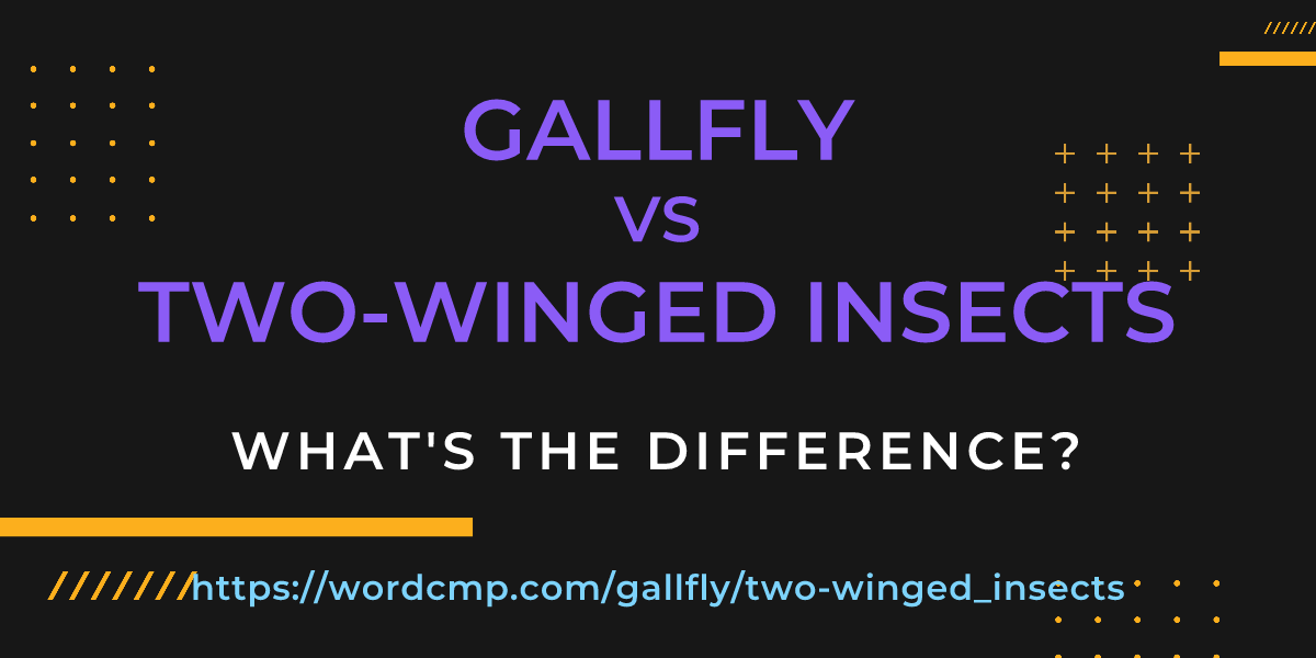 Difference between gallfly and two-winged insects
