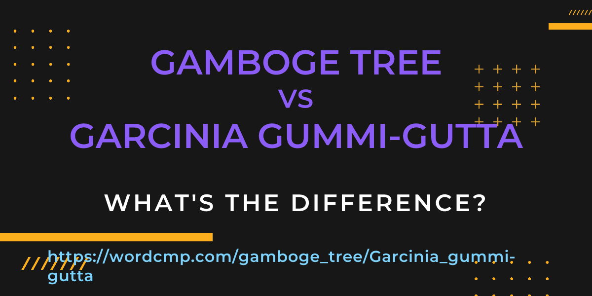 Difference between gamboge tree and Garcinia gummi-gutta