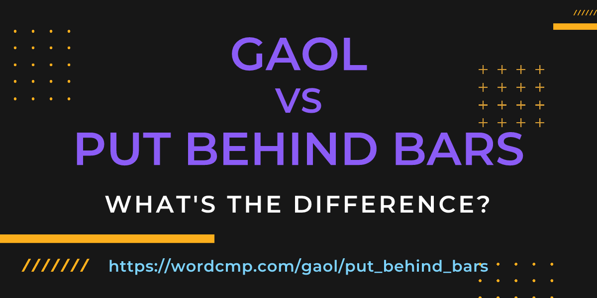 Difference between gaol and put behind bars