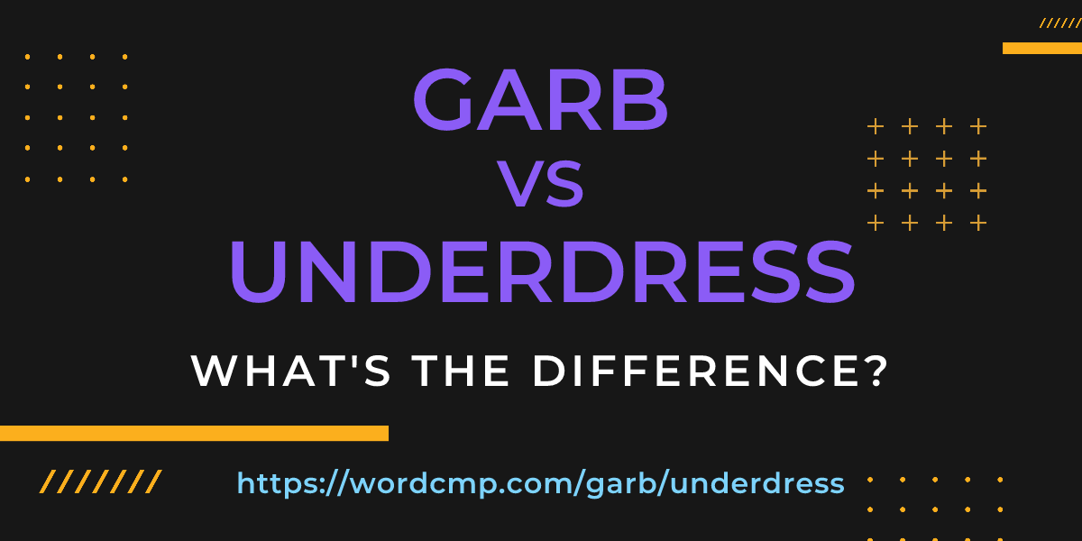 Difference between garb and underdress