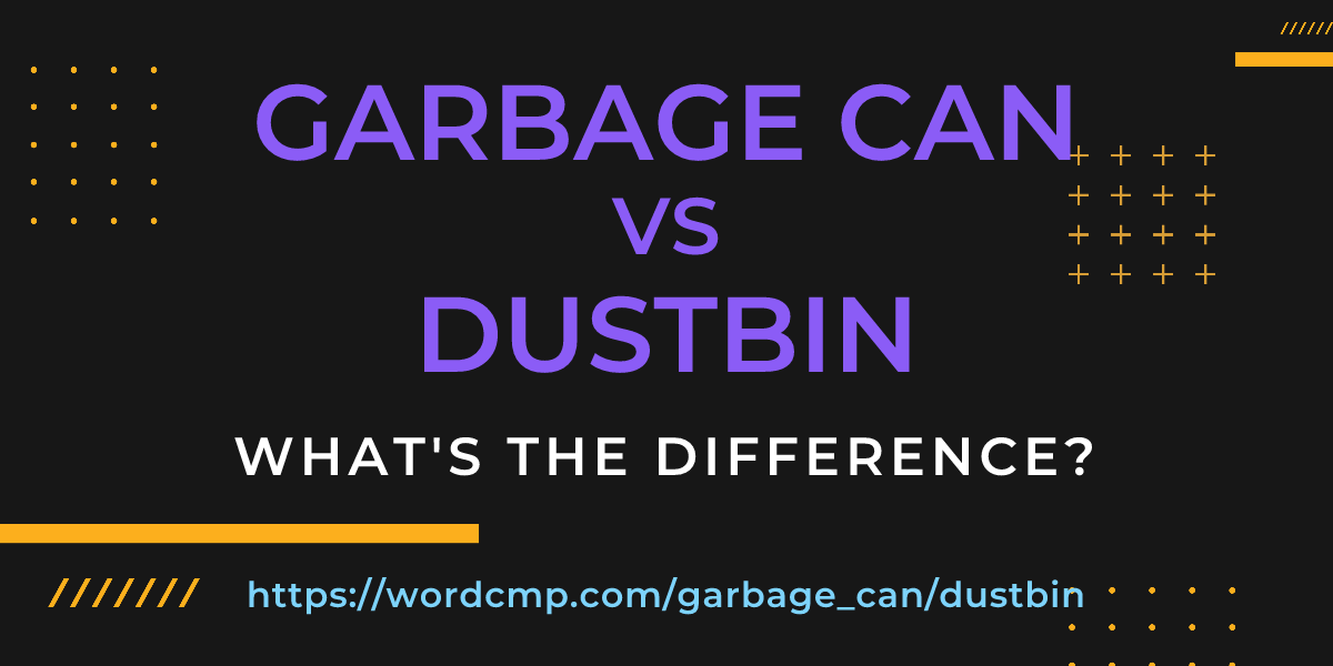 Difference between garbage can and dustbin