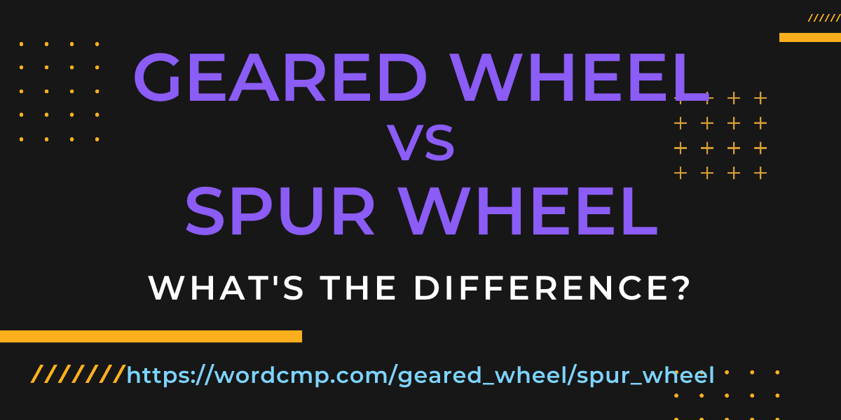 Difference between geared wheel and spur wheel