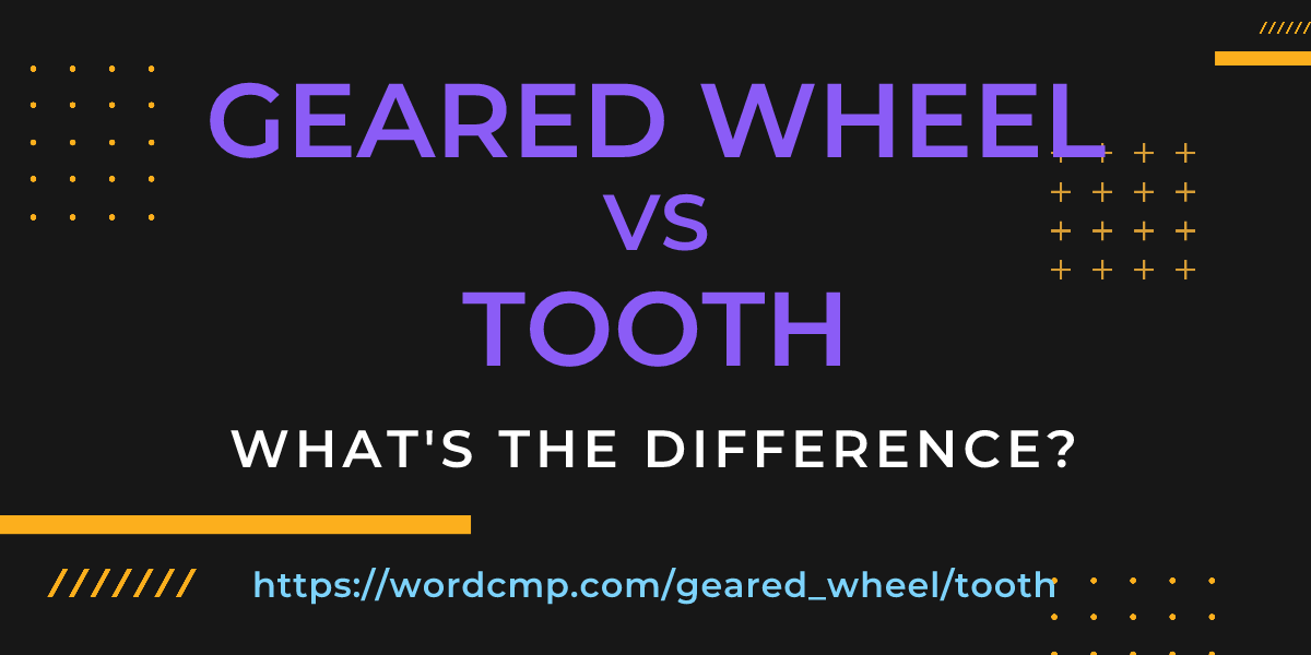 Difference between geared wheel and tooth