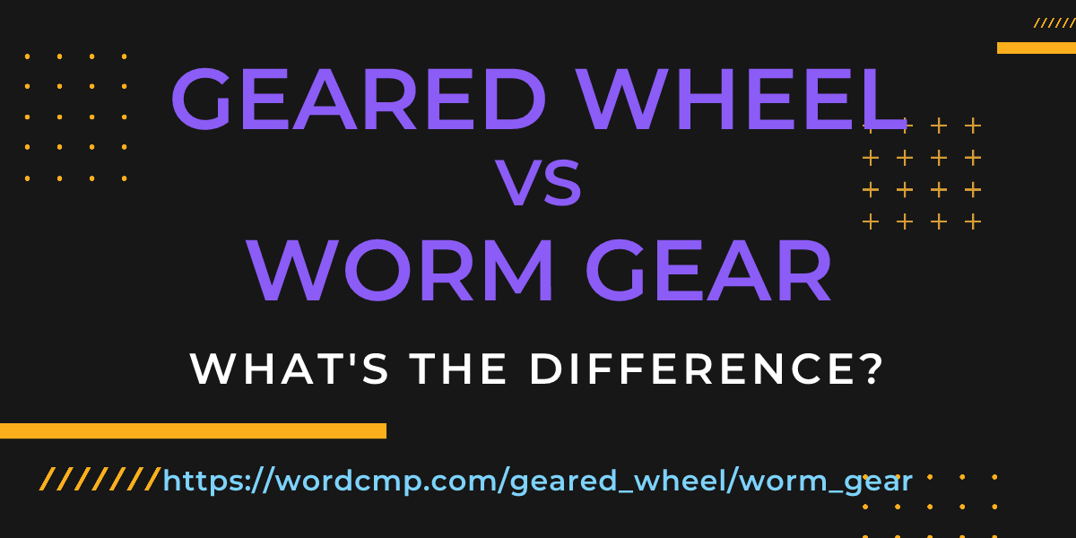 Difference between geared wheel and worm gear
