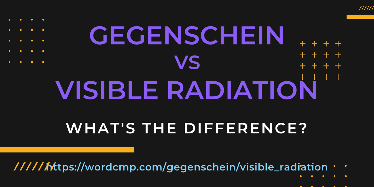 Difference between gegenschein and visible radiation