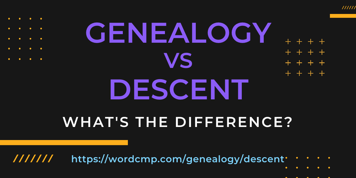 Difference between genealogy and descent