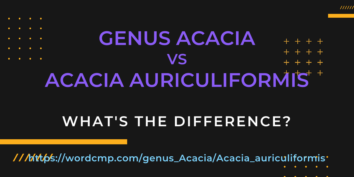 Difference between genus Acacia and Acacia auriculiformis