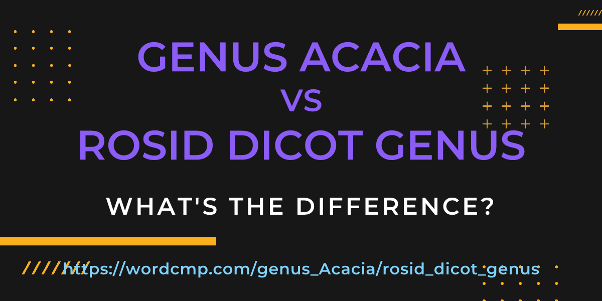 Difference between genus Acacia and rosid dicot genus