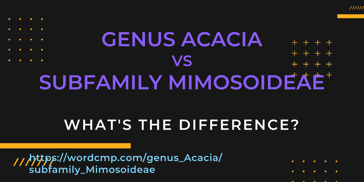 Difference between genus Acacia and subfamily Mimosoideae