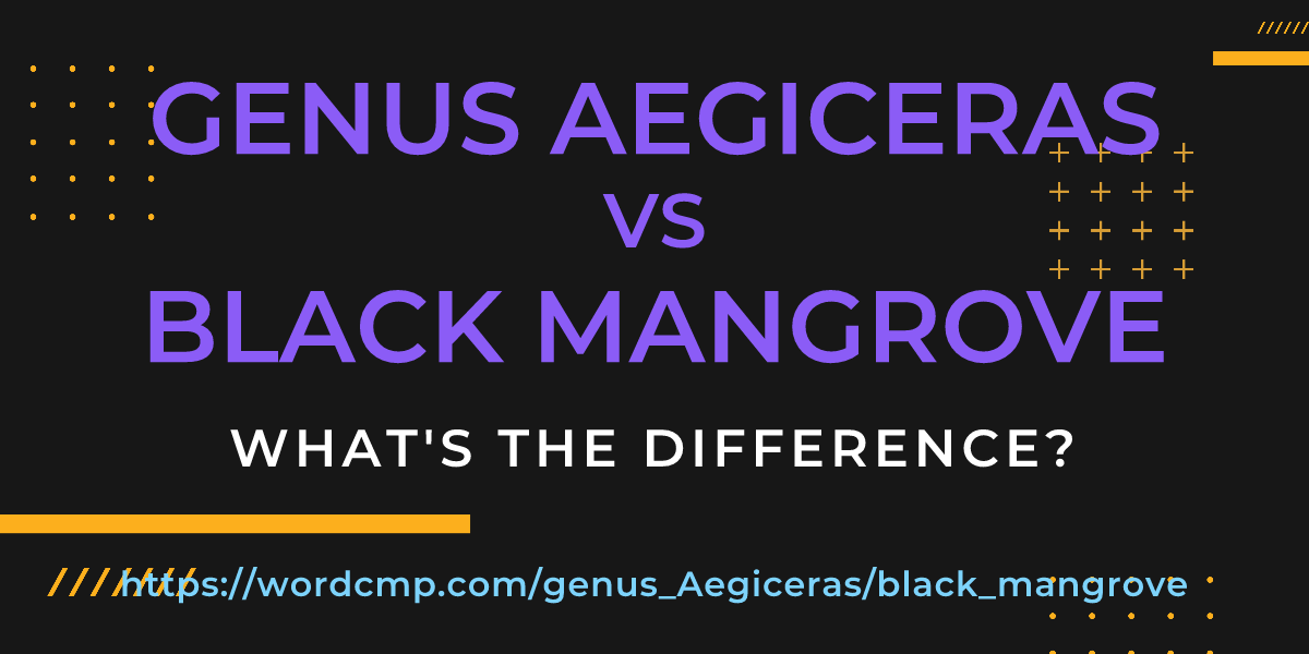 Difference between genus Aegiceras and black mangrove