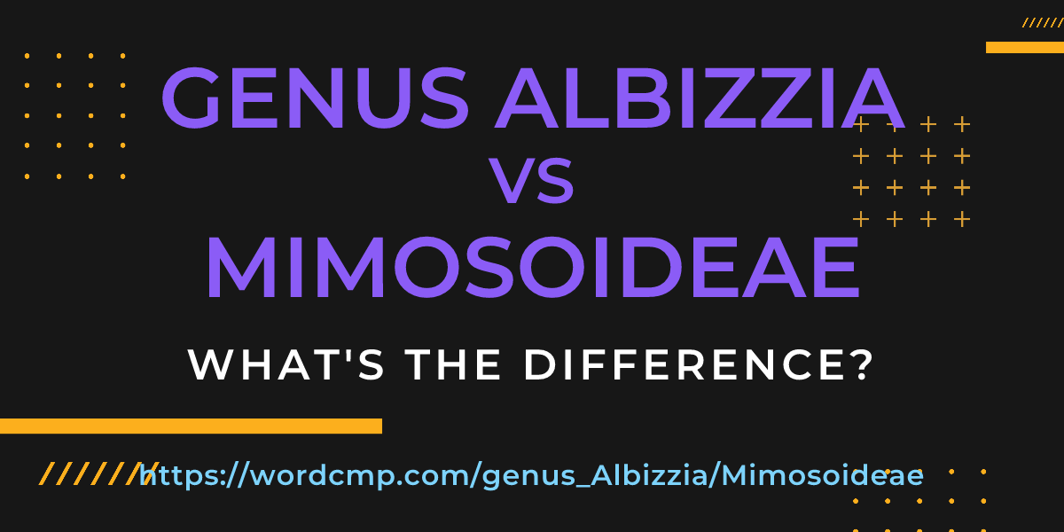 Difference between genus Albizzia and Mimosoideae