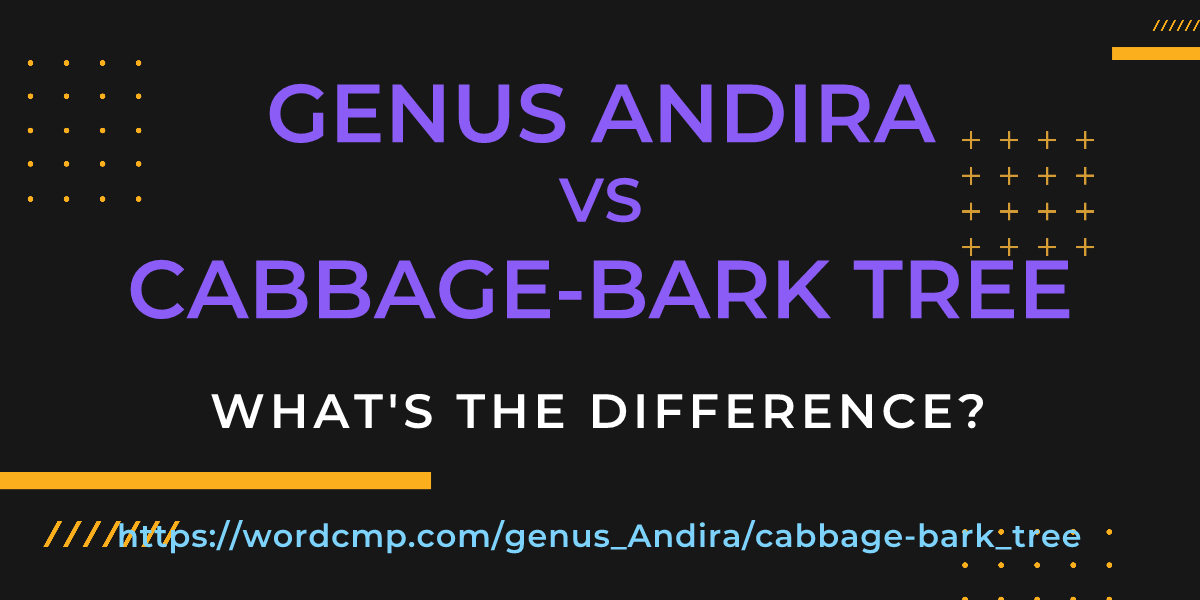 Difference between genus Andira and cabbage-bark tree