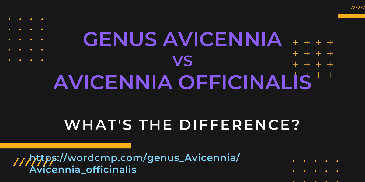Difference between genus Avicennia and Avicennia officinalis