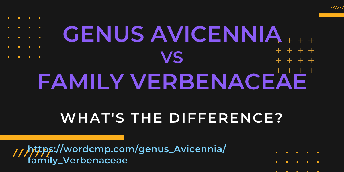 Difference between genus Avicennia and family Verbenaceae