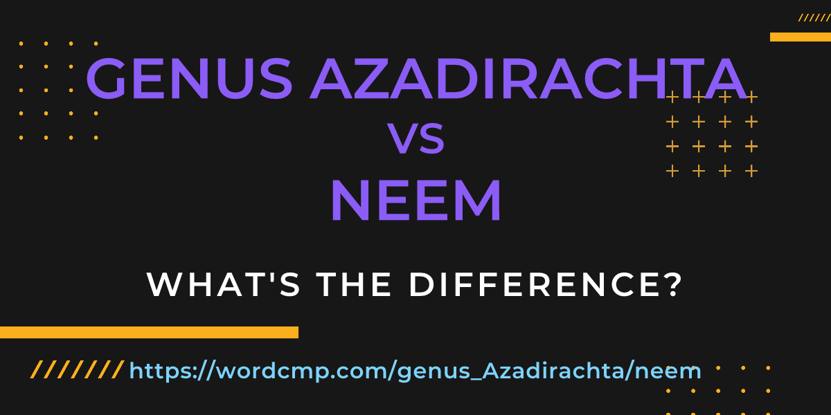 Difference between genus Azadirachta and neem