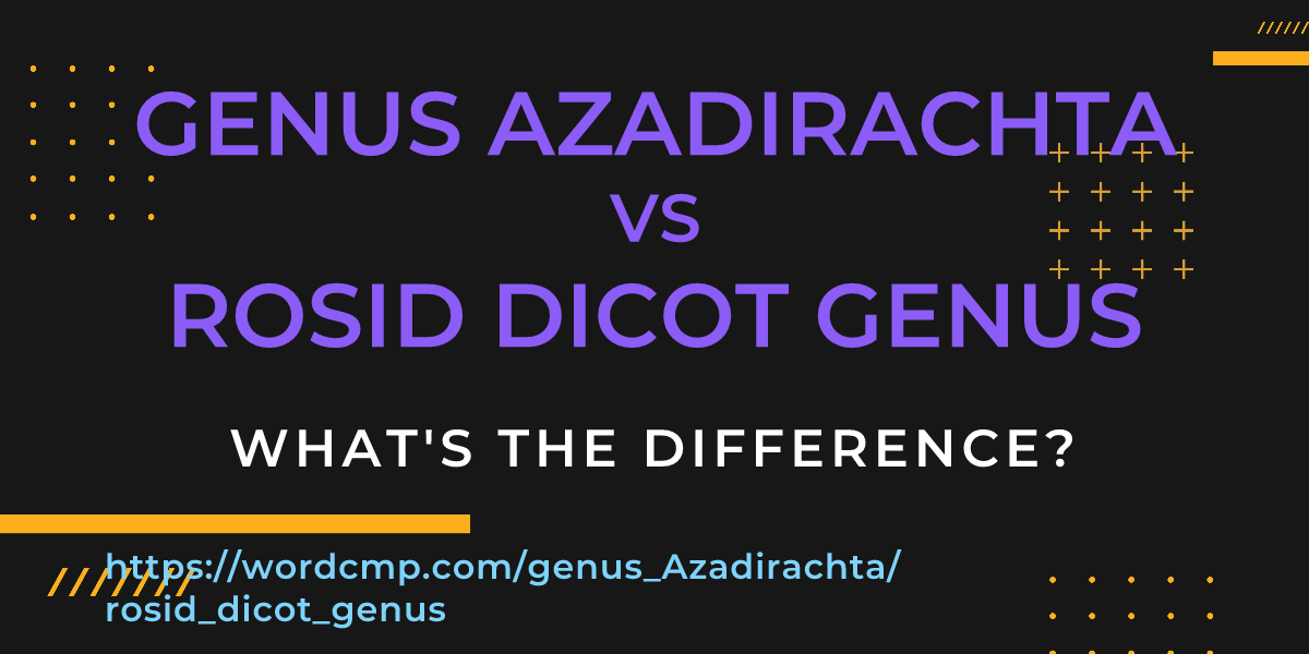 Difference between genus Azadirachta and rosid dicot genus
