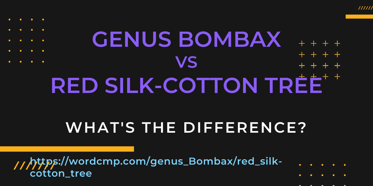 Difference between genus Bombax and red silk-cotton tree