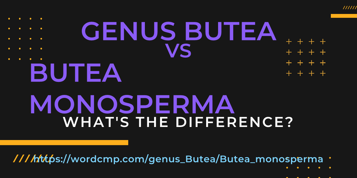 Difference between genus Butea and Butea monosperma