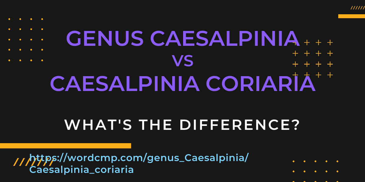 Difference between genus Caesalpinia and Caesalpinia coriaria