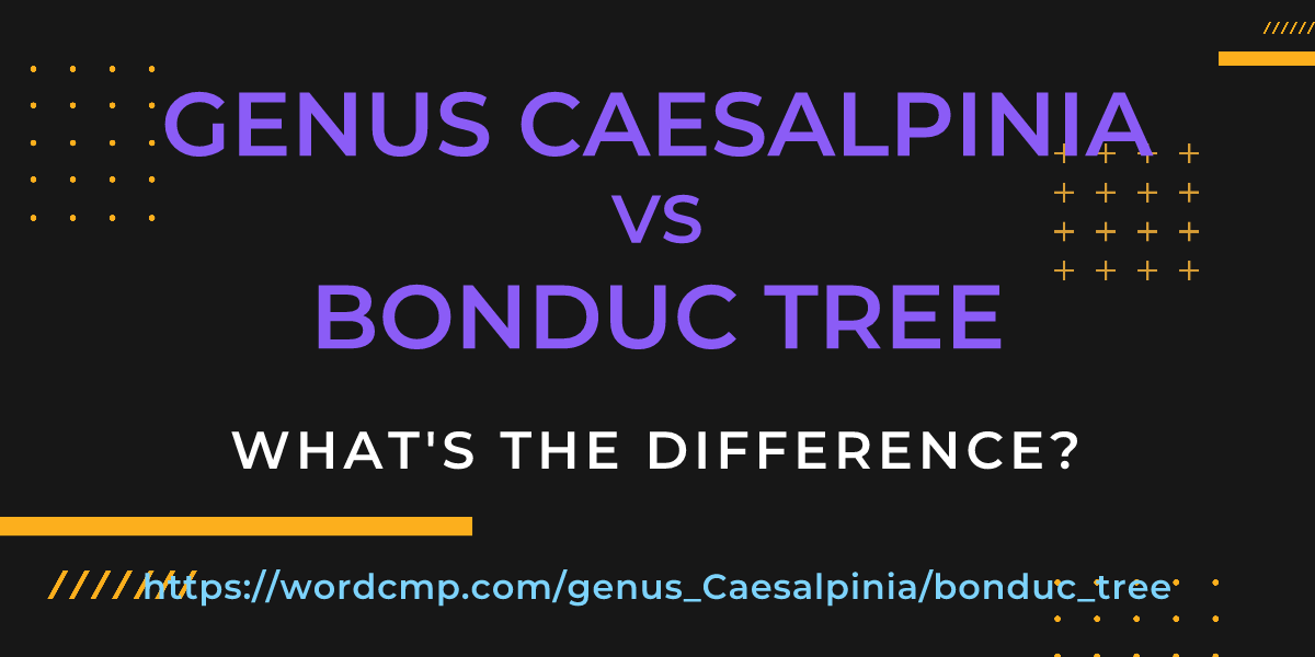 Difference between genus Caesalpinia and bonduc tree