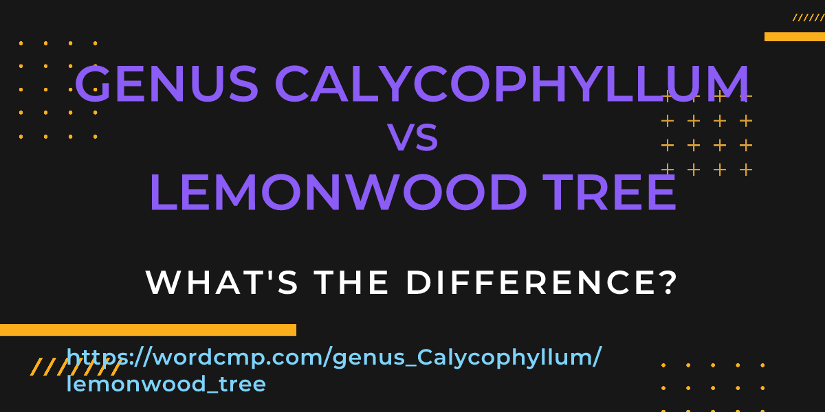 Difference between genus Calycophyllum and lemonwood tree