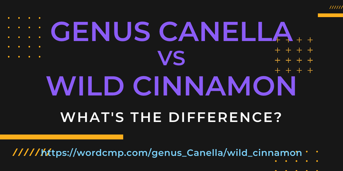 Difference between genus Canella and wild cinnamon