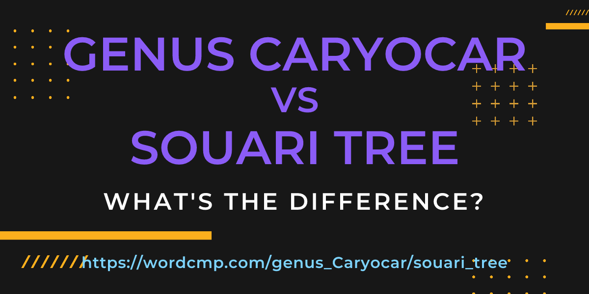Difference between genus Caryocar and souari tree