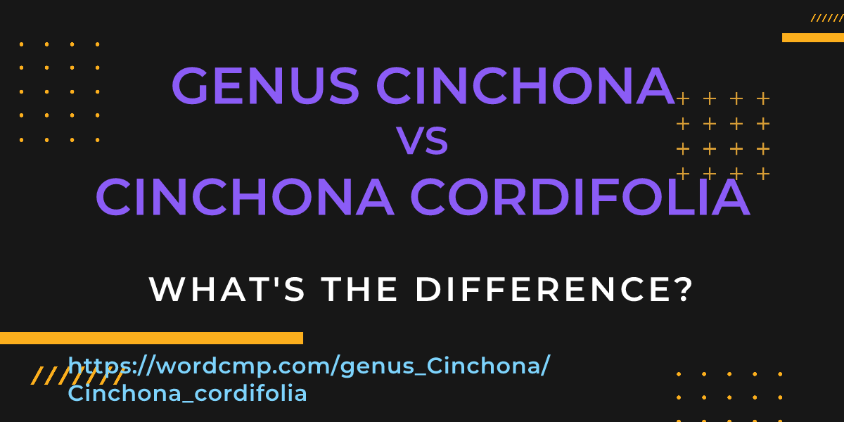 Difference between genus Cinchona and Cinchona cordifolia
