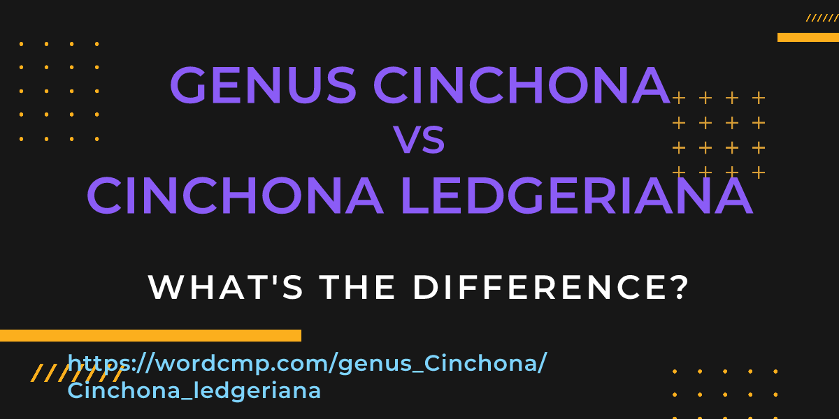 Difference between genus Cinchona and Cinchona ledgeriana