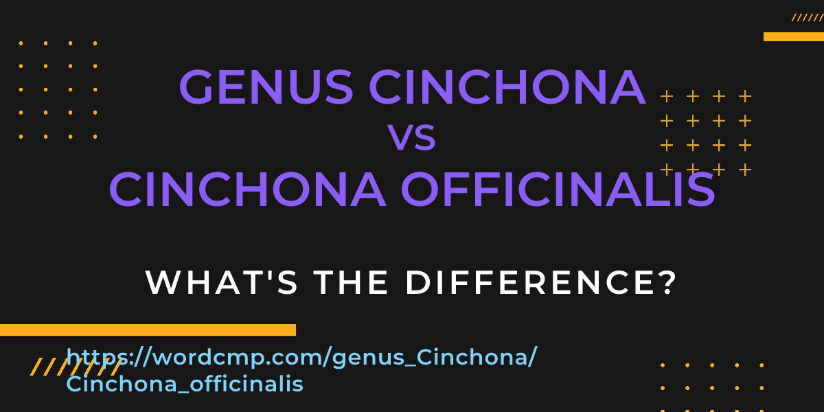 Difference between genus Cinchona and Cinchona officinalis
