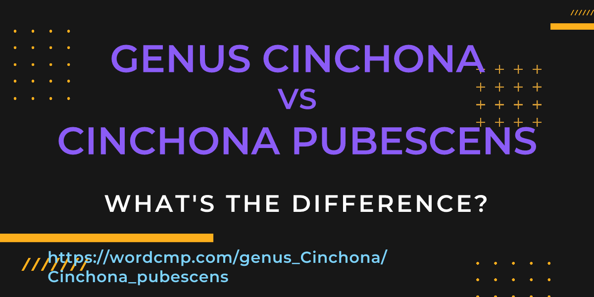 Difference between genus Cinchona and Cinchona pubescens