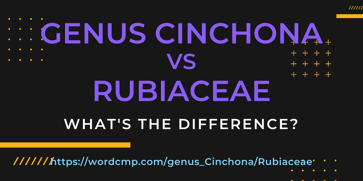 Difference between genus Cinchona and Rubiaceae