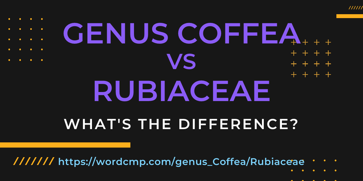 Difference between genus Coffea and Rubiaceae