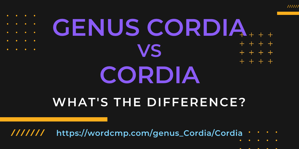 Difference between genus Cordia and Cordia