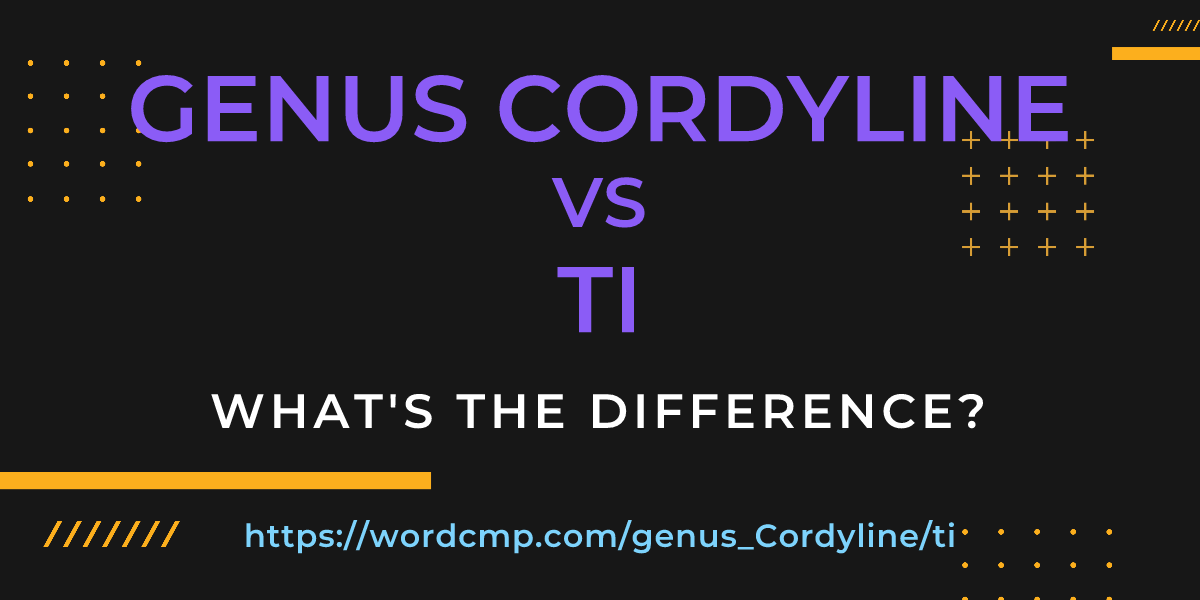 Difference between genus Cordyline and ti