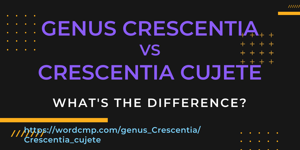 Difference between genus Crescentia and Crescentia cujete