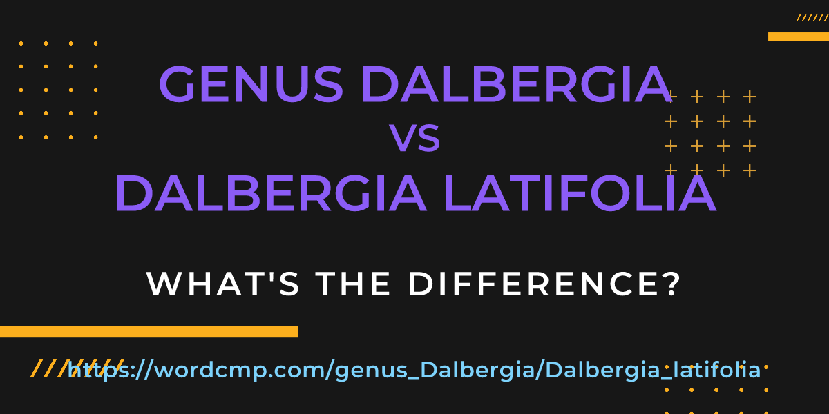 Difference between genus Dalbergia and Dalbergia latifolia