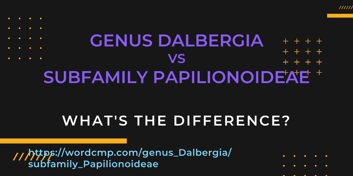 Difference between genus Dalbergia and subfamily Papilionoideae