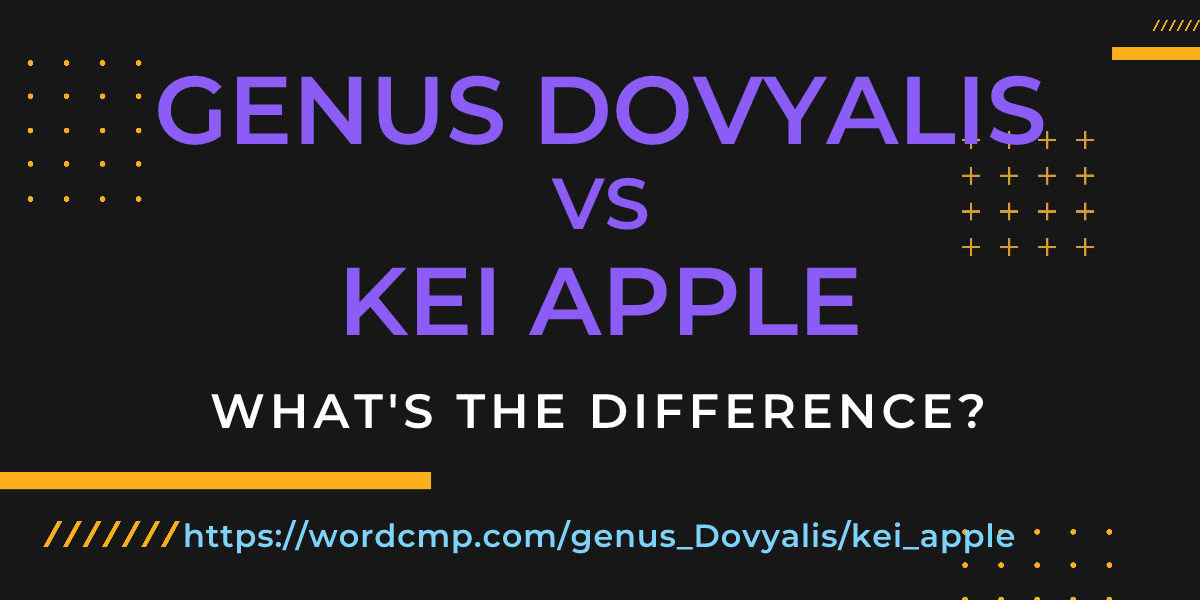 Difference between genus Dovyalis and kei apple
