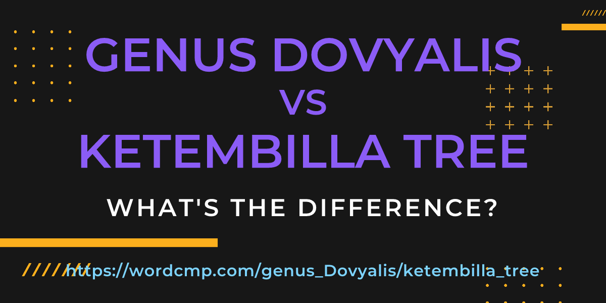 Difference between genus Dovyalis and ketembilla tree