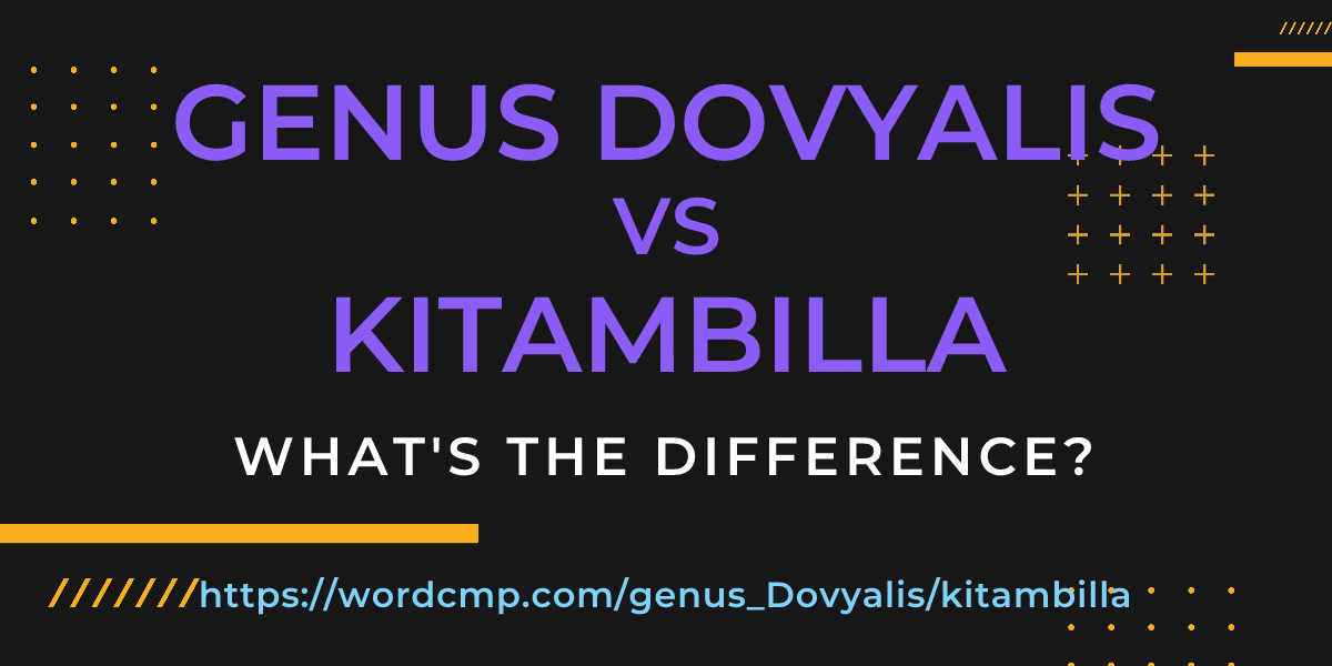 Difference between genus Dovyalis and kitambilla