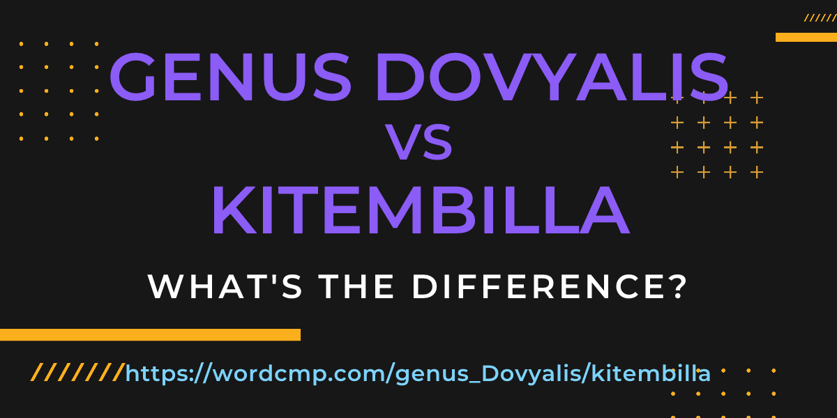 Difference between genus Dovyalis and kitembilla