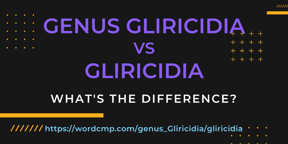 Difference between genus Gliricidia and gliricidia