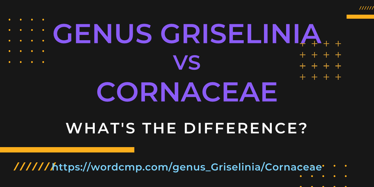 Difference between genus Griselinia and Cornaceae
