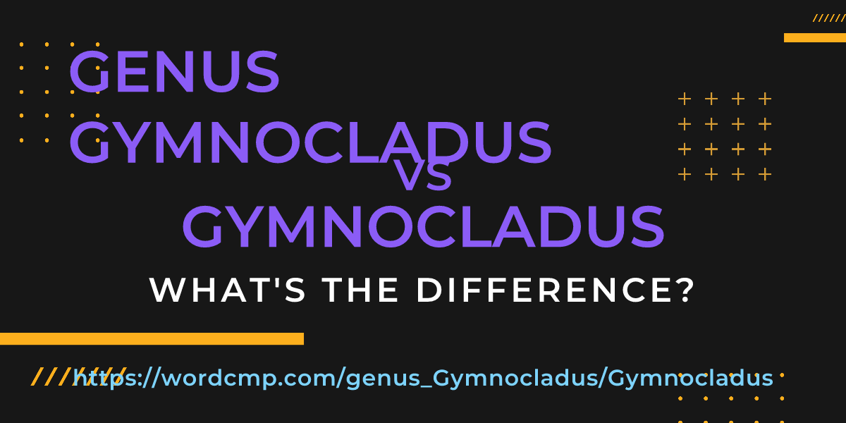 Difference between genus Gymnocladus and Gymnocladus