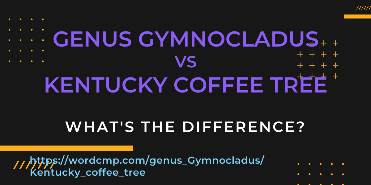 Difference between genus Gymnocladus and Kentucky coffee tree