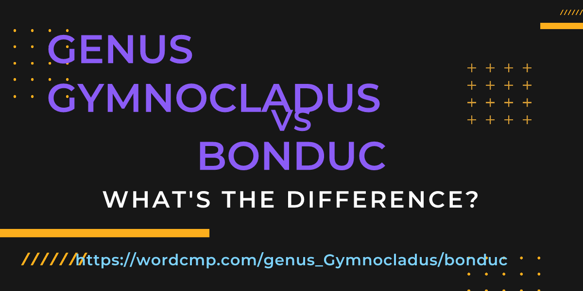 Difference between genus Gymnocladus and bonduc