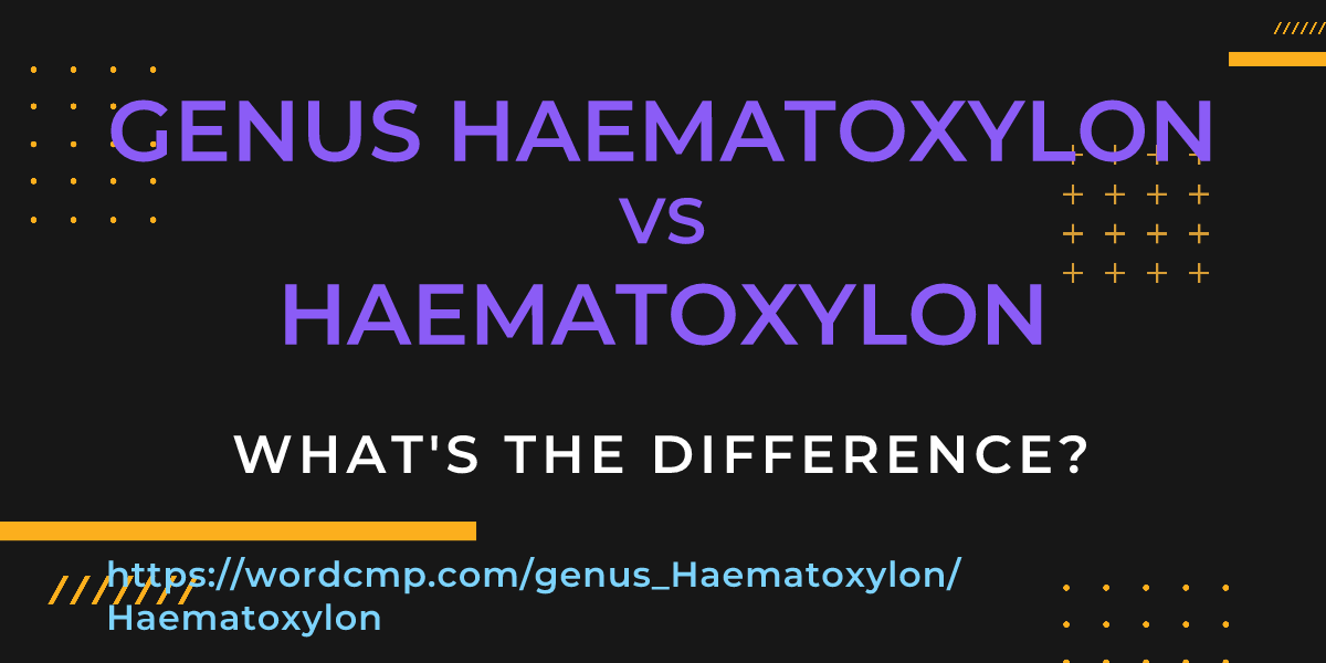 Difference between genus Haematoxylon and Haematoxylon