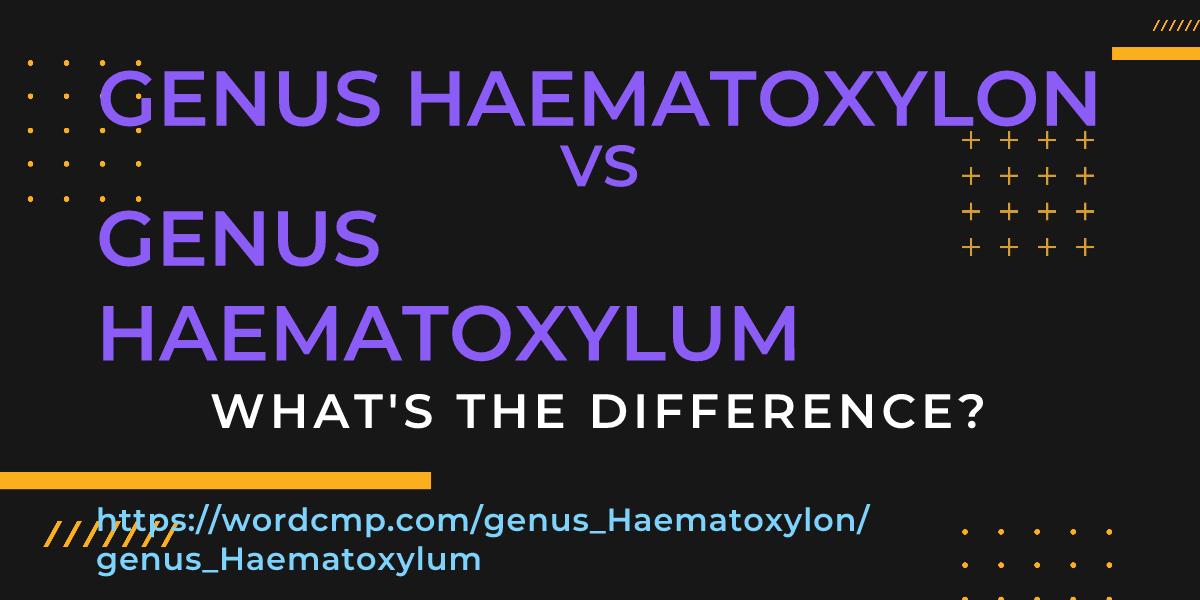 Difference between genus Haematoxylon and genus Haematoxylum