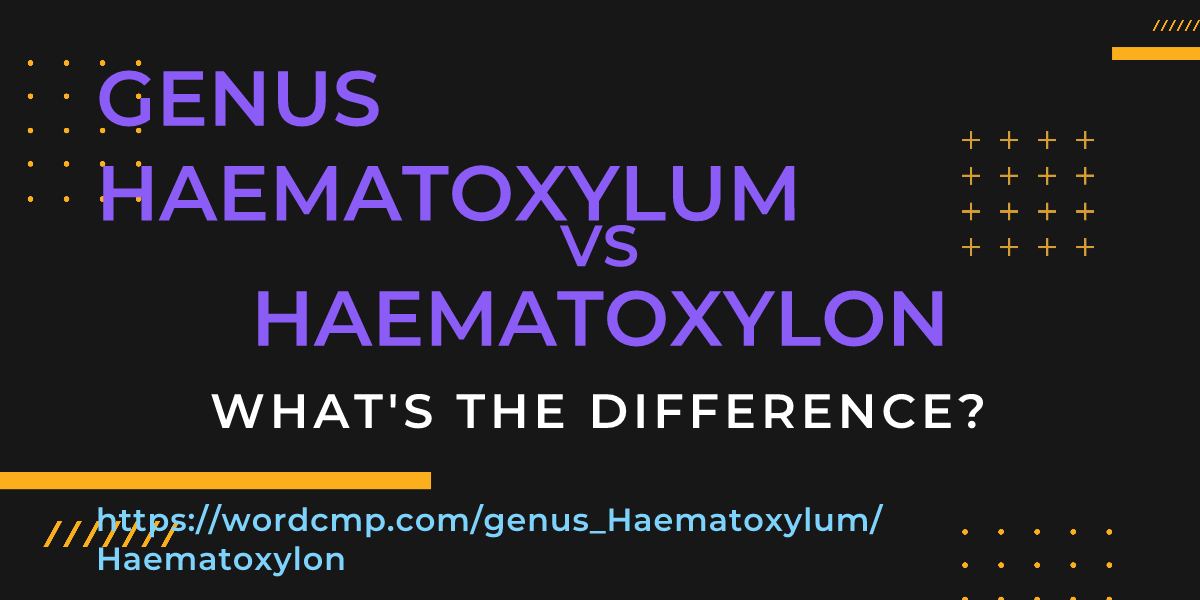 Difference between genus Haematoxylum and Haematoxylon